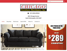 Tablet Screenshot of chicagofurniturewarehousemn.com